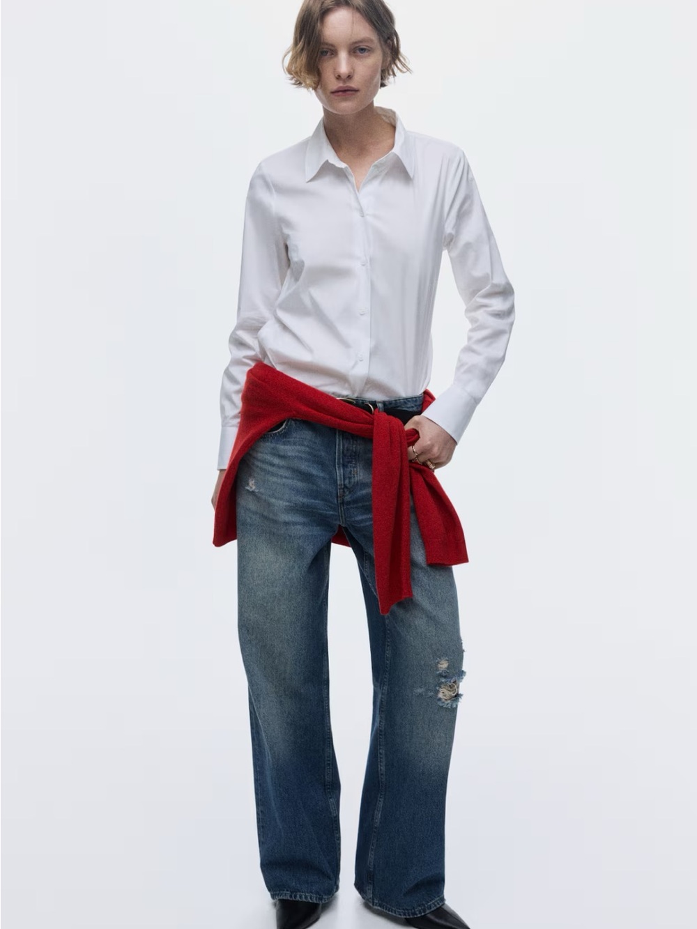 H&M white button up